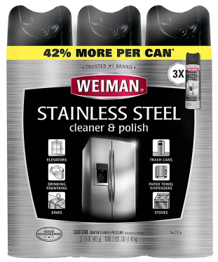Weiman Stainless Steel Cleaner & Polish (17 oz.,3 pk.) - kineticshoppe