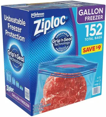 Ziploc Easy Open Tabs Freezer Gallon Bags (152 ct.) - kineticshoppe