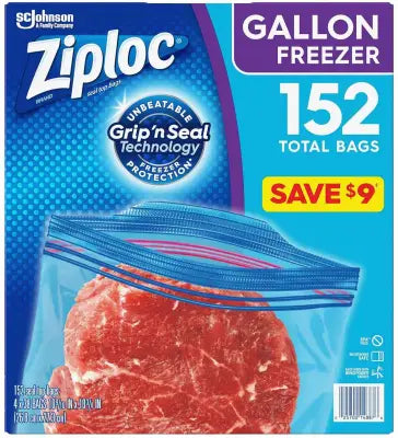 Ziploc Easy Open Tabs Freezer Gallon Bags (152 ct.) - kineticshoppe
