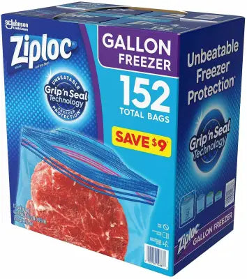 Ziploc Easy Open Tabs Freezer Gallon Bags (152 ct.) - kineticshoppe